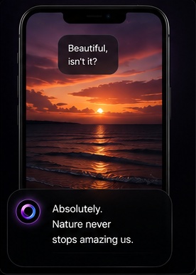 Aura appreciating a sunset